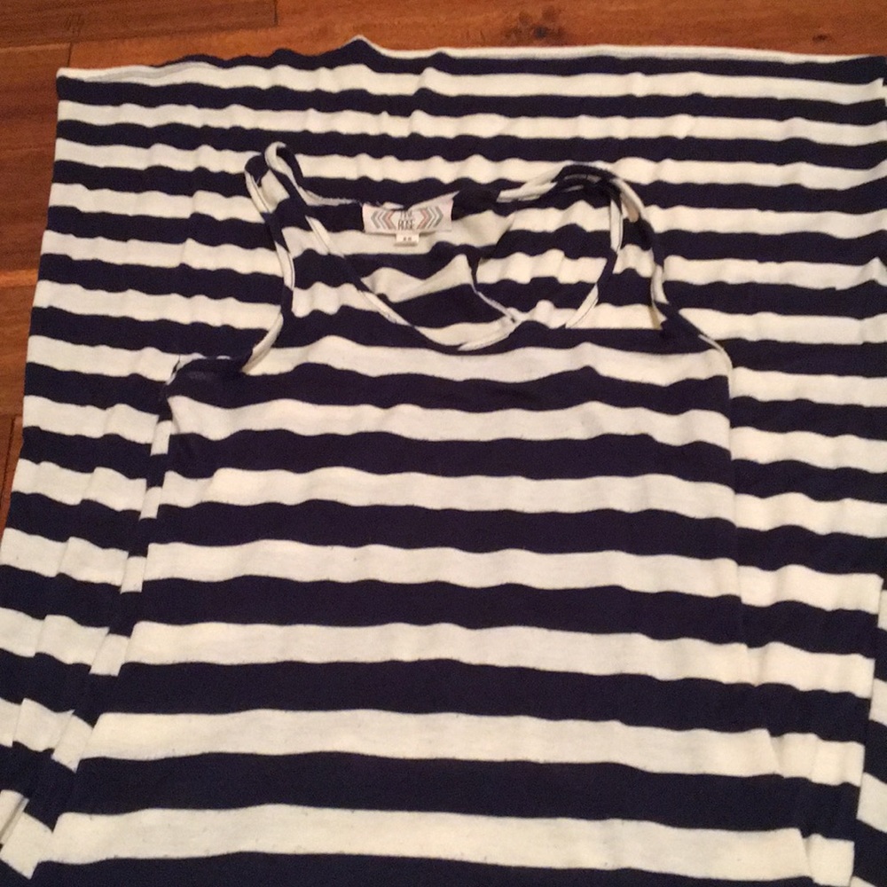 Navy and white stripped maxi dress